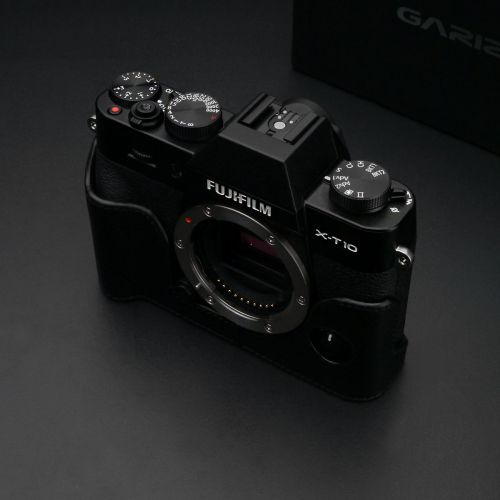  Gariz XS-CHXT10BK Genuine Leather Camera Metal Half Case for Fuji Fujifilm X-T20 XT20 XT10, Black