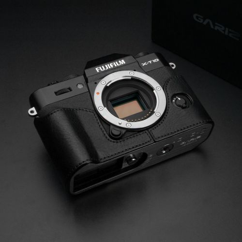  Gariz XS-CHXT10BK Genuine Leather Camera Metal Half Case for Fuji Fujifilm X-T20 XT20 XT10, Black