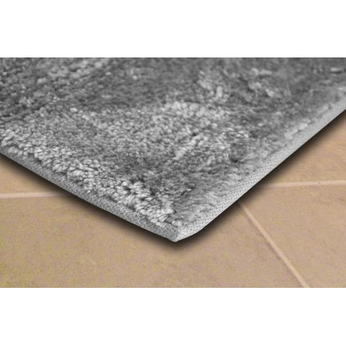  Garland Rug 2-Piece Essence Nylon Washable Bathroom Rug Set, Platinum Gray