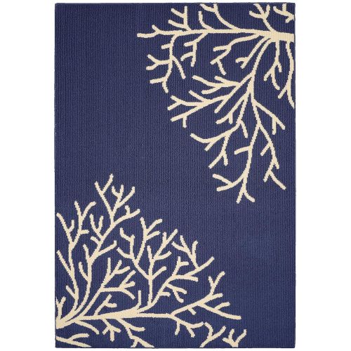  Garland Rug Sea Coral Area Rug, 5 x 7, Indigo/Ivory