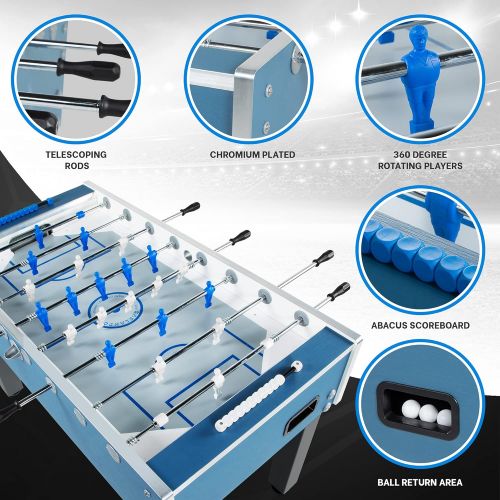  [아마존베스트]Garlando G-500 Weatherproof Indoor & Outdoor Foosball Table with Safety Telescopic Rods & Abacus Scorers. Includes 10 Standard Balls.