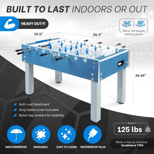  [아마존베스트]Garlando G-500 Weatherproof Indoor & Outdoor Foosball Table with Safety Telescopic Rods & Abacus Scorers. Includes 10 Standard Balls.