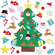 [아마존베스트]Children's Childrens Felt Christmas Tree Set Ornaments DIY Home Decoration Wall Hanging Childrens Felt Craft Kits for Christmas, New Year, Various Festivals (Santa, Snowman, Reindeer)