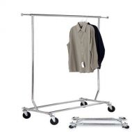 Garment Racks Commercial Grade Single Rail Rolling Salesmans Collapsible Garment Sales Rack