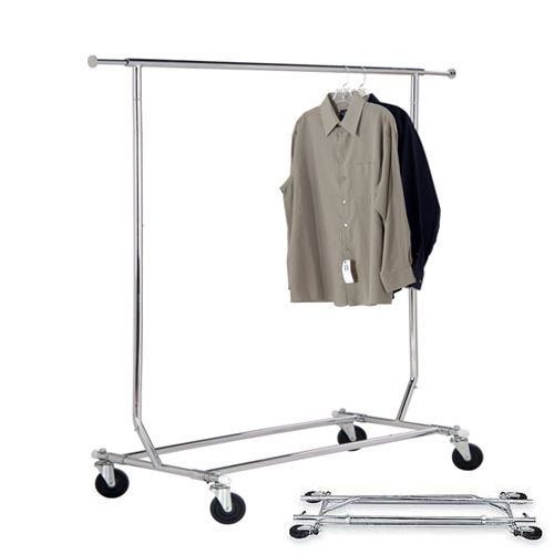  Garment Racks Commercial Grade Single Rail Rolling Salesmans Collapsible Garment Sales Rack