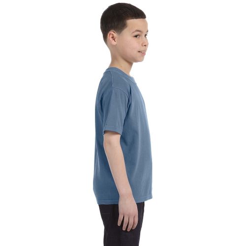  Garment-dyed Boys Blue Jean Ring-spun Cotton T-shirt