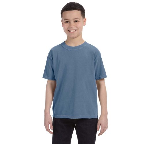  Garment-dyed Boys Blue Jean Ring-spun Cotton T-shirt