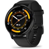 Garmin Venu 3 Slate Stainless Steel Bezel 1.4-Inch AMOLED Touchscreen Display Smart Watch with 45mm Black Case and Silicone Band