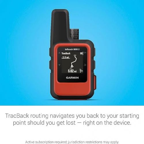 가민 Garmin inReach Mini 2, Lightweight and Compact Satellite Communicator, Hiking Handheld, Orange - 010-02602-00