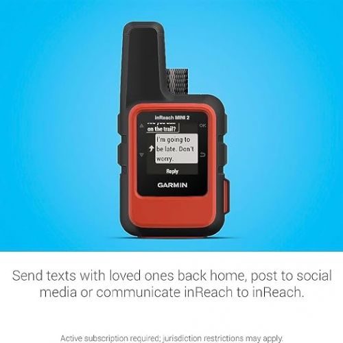 가민 Garmin inReach Mini 2, Lightweight and Compact Satellite Communicator, Hiking Handheld, Orange - 010-02602-00