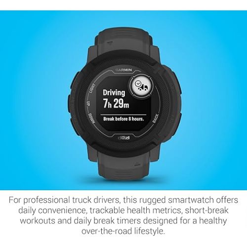 가민 Garmin Instinct 2, dezl Edition, Rugged Trucking Smartwatch, Easy Break Planning, Compatible with the dezl OTR Navigator, Black