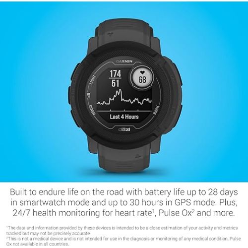 가민 Garmin Instinct 2, dezl Edition, Rugged Trucking Smartwatch, Easy Break Planning, Compatible with the dezl OTR Navigator, Black