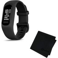 Garmin Vivosmart 5 Black/Black S/M Fitness Activity Tracker and Gritr Microfiber Cleaning Cloth