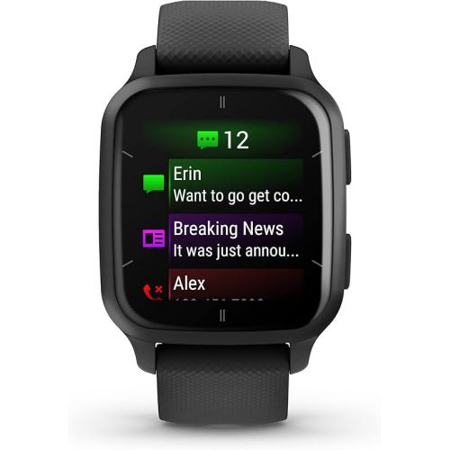 가민 Garmin Venu® Sq 2 - Music Edition, GPS Smartwatch, All-Day Health Monitoring, Long-Lasting Battery Life, AMOLED Display, Slate and Black