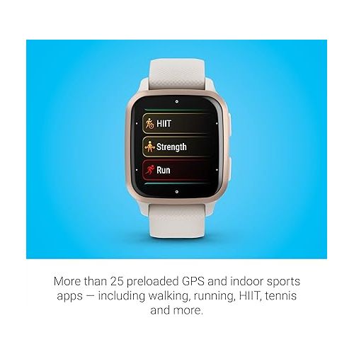 가민 Garmin Venu® Sq 2 - Music Edition, GPS Smartwatch, All-Day Health Monitoring, Long-Lasting Battery Life, AMOLED Display, Peach Gold and Ivory
