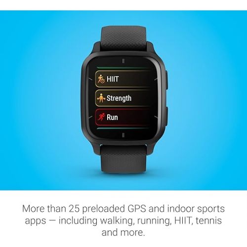 가민 Garmin Venu® Sq 2 - Music Edition, GPS Smartwatch, All-Day Health Monitoring, Long-Lasting Battery Life, AMOLED Display, Slate and Black