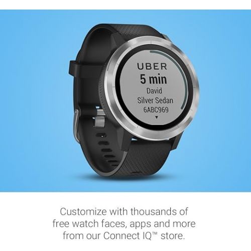 가민 Garmin Vivoactive 3 GPS Smartwatch with Built-in Sports Apps - Black/Silver (Renewed)