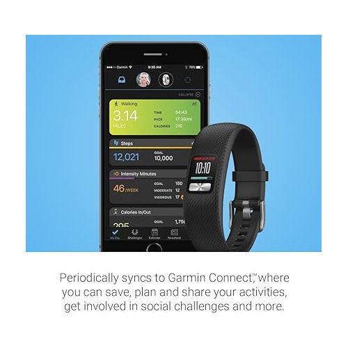 가민 Garmin vivofit 4 activity tracker with 1+ year battery life and color display. Large, Black. 010-01847-03
