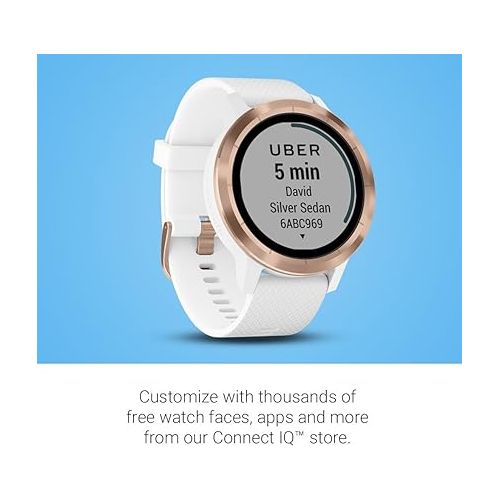 가민 Garmin 010-01769-09 Vivoactive 3, GPS Smartwatch with Contactless Payments and Built-in Sports Apps, White/Rose Gold