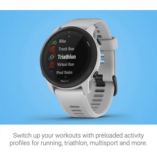 가민 Garmin Forerunner 745, GPS Running Watch, Detailed Training Stats and On-Device Workouts, Essential Smartwatch Functions, Whitestone