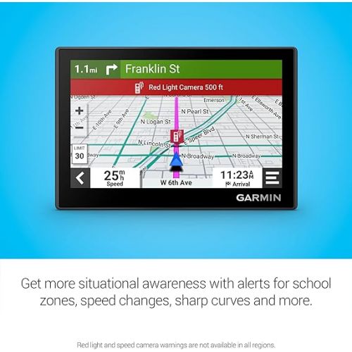 가민 Garmin Drive™ 53 with Traffic, GPS Navigator, High-Resolution Touchscreen, Simple On-Screen Menus and Easy-to-See Map, Driver and Traffic Alerts