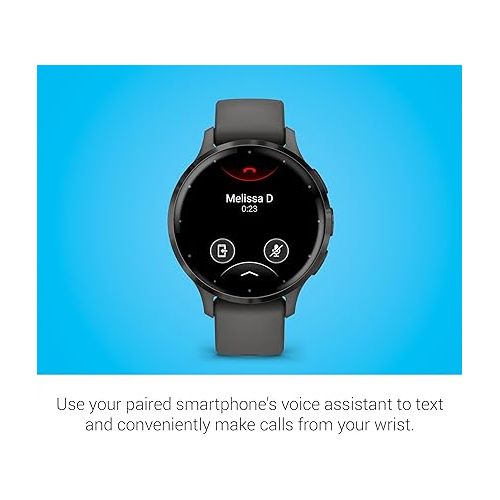 가민 Garmin Venu 3S Slate Stainless Steel Bezel 1.2-Inch AMOLED Touchscreen Display Smart Watch with 41mm Pebble Gray Case and Silicone Band