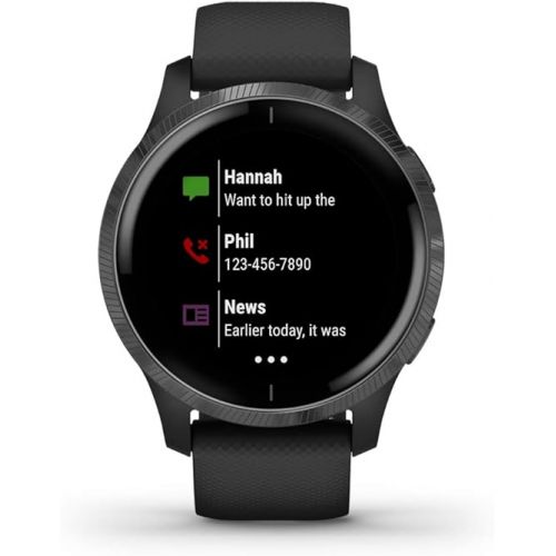 가민 Garmin 010-02173-11 Venu, GPS Smartwatch with Bright Touchscreen Display, Features Music, Body Energy Monitoring, Animated Workouts, Pulse Ox Sensor and More, Black