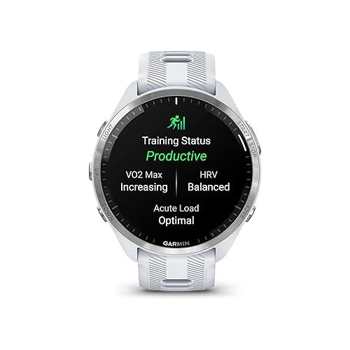 가민 Garmin Forerunner® 965 Running Smartwatch, Colorful AMOLED Display, Training Metrics and Recovery Insights, Whitestone and Powder Gray