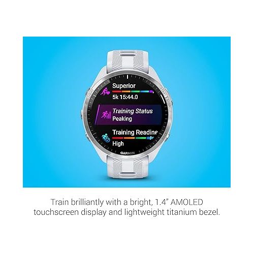 가민 Garmin Forerunner® 965 Running Smartwatch, Colorful AMOLED Display, Training Metrics and Recovery Insights, Whitestone and Powder Gray