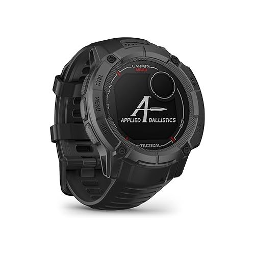 가민 Garmin Instinct 2X Solar - Tactical Edition, Rugged GPS Smartwatch, Built-in Flashlight, Ballistics Calculator, Solar Charging Capability, Black