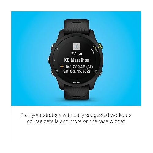 가민 Garmin 010-02641-20 Forerunner® 255 Music, GPS Running Smartwatch with Music, Advanced Insights, Long-Lasting Battery, Black