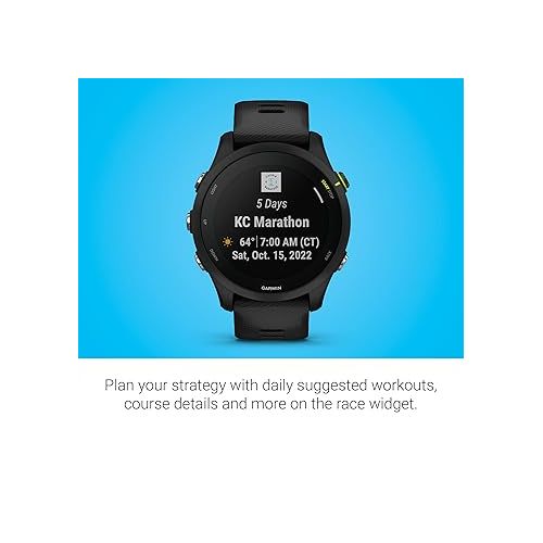 가민 Garmin Forerunner® 255 Music, GPS Running Smartwatch with Music, Advanced Insights, Long-Lasting Battery, Black - 010-02641-20