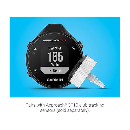 가민 Garmin Approach G12, Clip-on Golf GPS Rangefinder, 42k+ Preloaded Courses, 010-02555-00