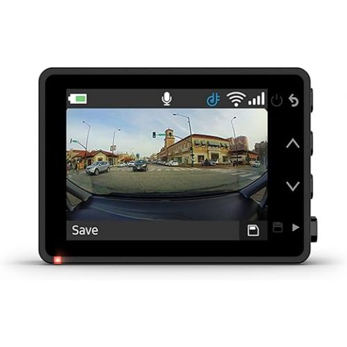 가민 Garmin Dash Cam 67W, 1440p and extra-wide 180-degree FOV, Monitor Your Vehicle While Away w/ New Connected Features, Voice Control, Compact and Discreet, Includes Memory Card - 010-02505-05