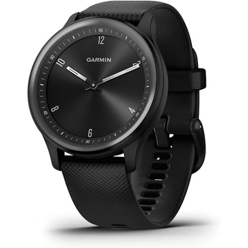 가민 Garmin vivomove Sport, Hybrid Smartwatch, Health and Wellness Features, Touchscreen, Black