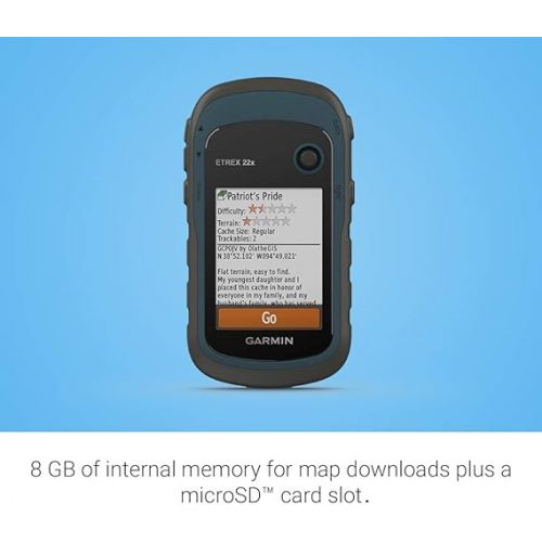 가민 Garmin 010-02256-00 eTrex 22x, Rugged Handheld GPS Navigator, Black/Navy
