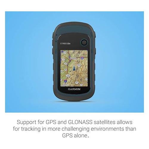 가민 Garmin 010-02256-00 eTrex 22x, Rugged Handheld GPS Navigator, Black/Navy
