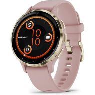 Garmin Venu 3S Soft Gold Stainless Steel Bezel 1.2-Inch AMOLED Touchscreen Display Smart Watch with 41mm Dust Rose Case and Silicone Band