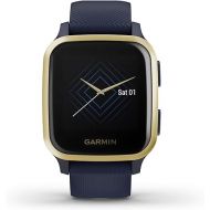 Garmin Venu Sq Music, GPS Smartwatch with Bright Touchscreen Display, Features Music and Up to 6 Days of Battery Life, Light Gold and Navy Blue