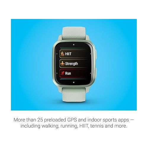 가민 Garmin Venu® Sq 2 GPS Smartwatch, All-Day Health Monitoring, Long-Lasting Battery Life, AMOLED Display, Cool Mint