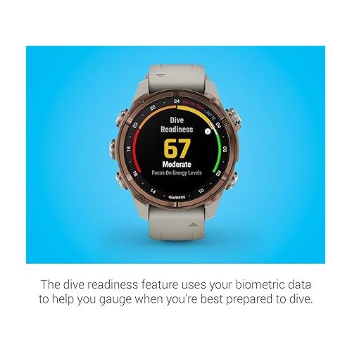 가민 Garmin Descent™ Mk3i, Dive Computer and Multisport GPS Smartwatch, Air Integration, French Gray