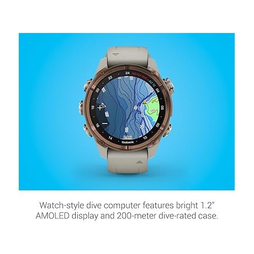 가민 Garmin Descent™ Mk3i, Dive Computer and Multisport GPS Smartwatch, Air Integration, French Gray