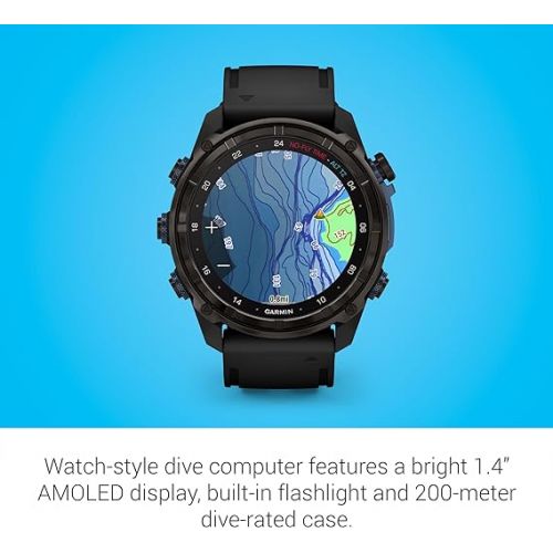 가민 Garmin Descent™ Mk3i, Dive Computer and Multisport GPS Smartwatch, Air Integration, Black