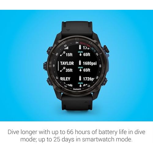 가민 Garmin Descent™ Mk3i, Dive Computer and Multisport GPS Smartwatch, Air Integration, Black