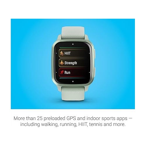 가민 Garmin Venu® Sq 2 GPS Smartwatch, All-Day Health Monitoring, Long-Lasting Battery Life, AMOLED Display, Cool Mint