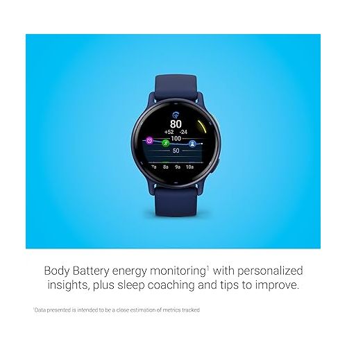 가민 Garmin vivoactive 5, Health and Fitness GPS Smartwatch, AMOLED Display, Up to 11 Days of Battery, Navy