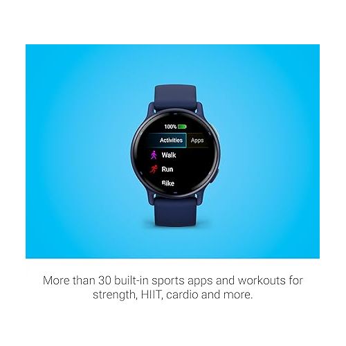 가민 Garmin vivoactive 5, Health and Fitness GPS Smartwatch, AMOLED Display, Up to 11 Days of Battery, Navy
