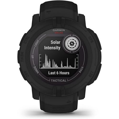 가민 Garmin Instinct 2 Solar, Tactical-Edition, GPS Outdoor Watch, Solar Charging Capabilities, Multi-GNSS Support, Tracback Routing, Black