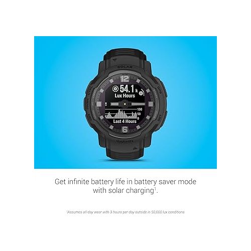 가민 Garmin Instinct Crossover Solar - Tactical Edition, Rugged Hybrid Smartwatch with Solar Charging Capabilities, Tactical-Specific Features, Analog Hands and Digital Display, Black