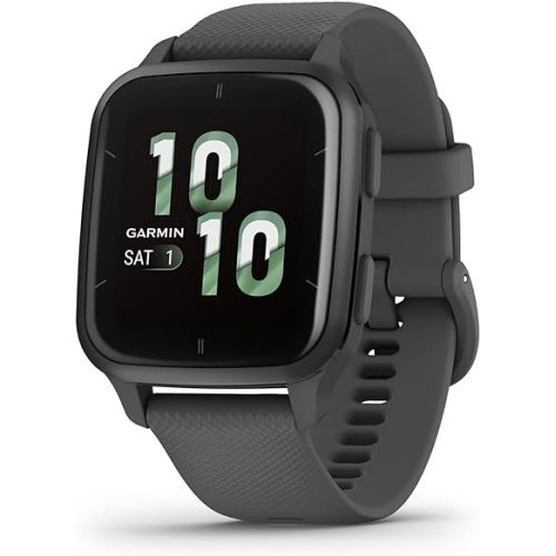 가민 Garmin Venu® Sq 2 GPS Smartwatch, All-Day Health Monitoring, Long-Lasting Battery Life, AMOLED Display, Slate and Shadow Gray